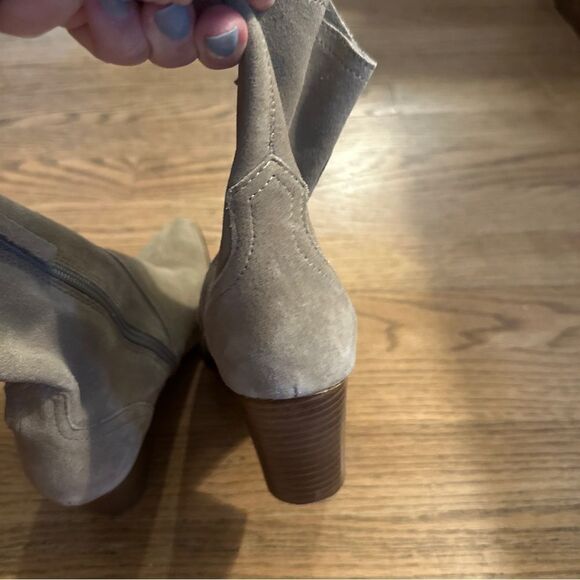 COPY - Zara Tan Boots Wedge Heel Size 37 Western Style Pointed Toe - Picture 5 of 11